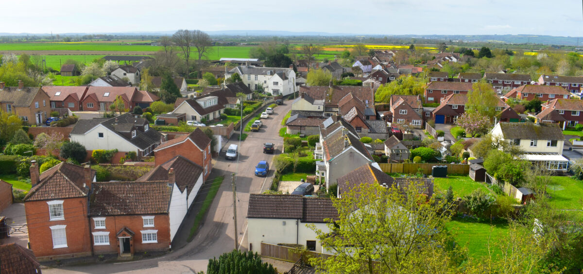 Chedzoy Village From The Church Roof Looking Up Front St Ed